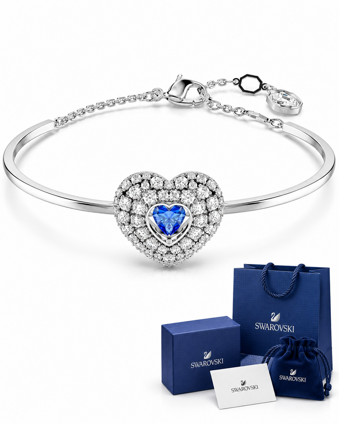 Pulsera Hyperbola Corazón Azul con Cristales | Swarovski