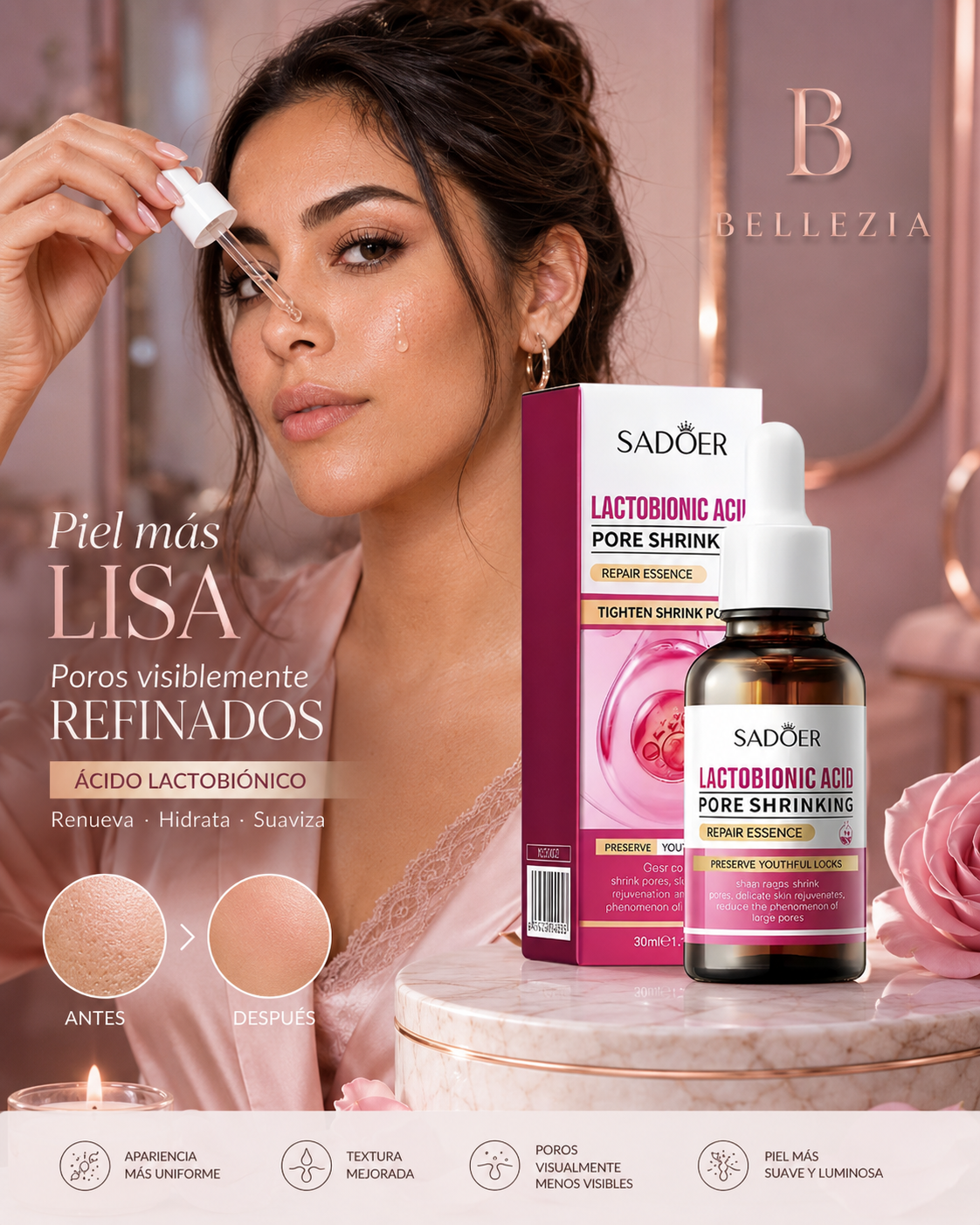 Sérum Control Poros + Antiedad | Bellezia