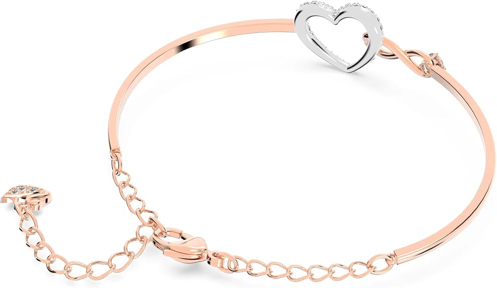 Pulsera Corazón Infinito en Oro Rosa con Cristales