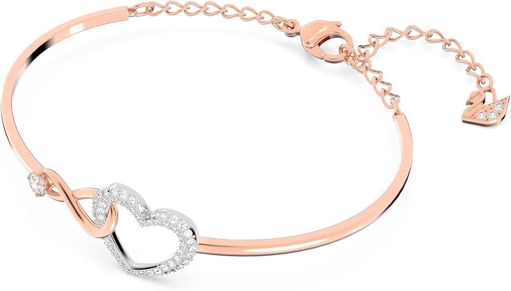 Pulsera Corazón Infinito en Oro Rosa con Cristales