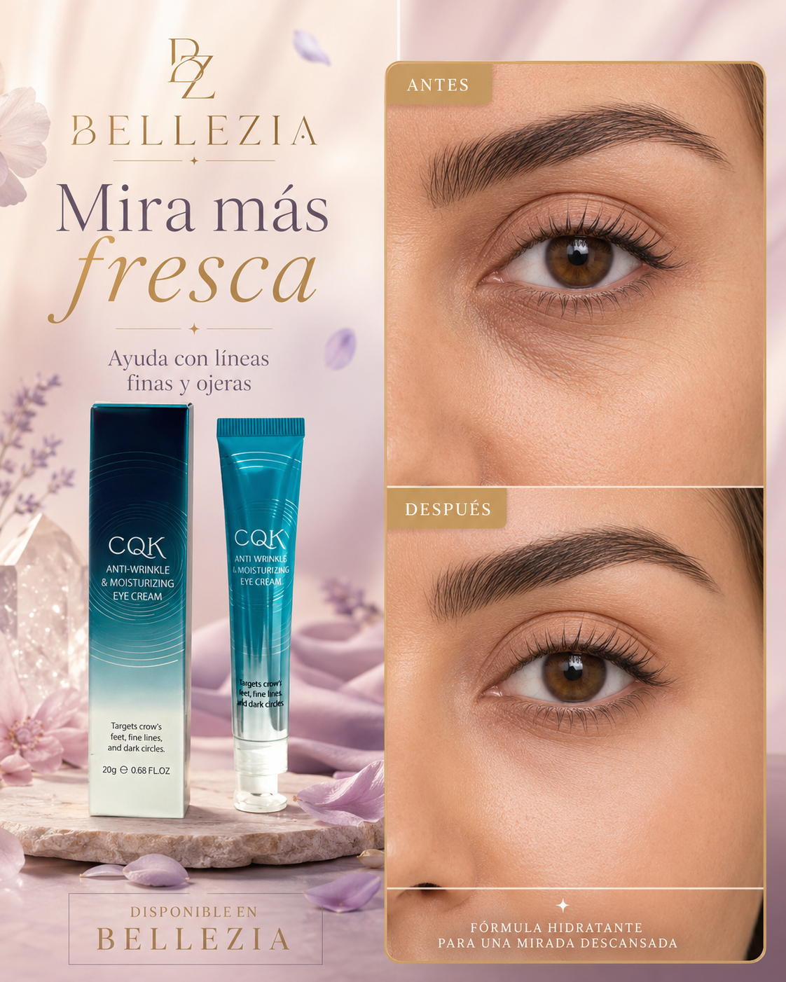 Contorno de Ojos con Colágeno + Rodillo Drenante | Bellezia