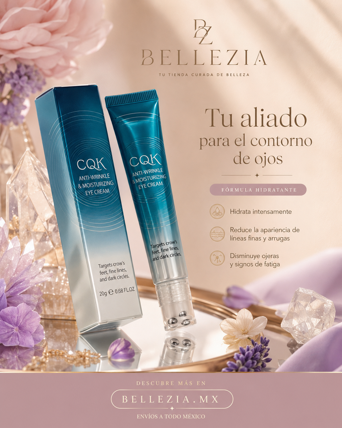 Contorno de Ojos con Colágeno + Rodillo Drenante | Bellezia