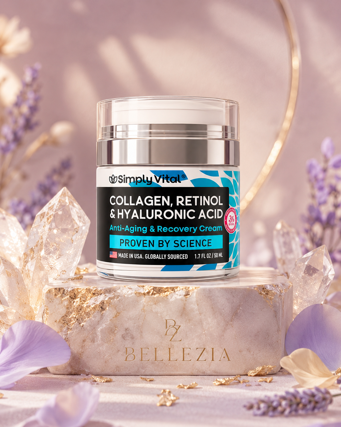 Crema Colágeno + Retinol + Ácido Hialurónico | Bellezia