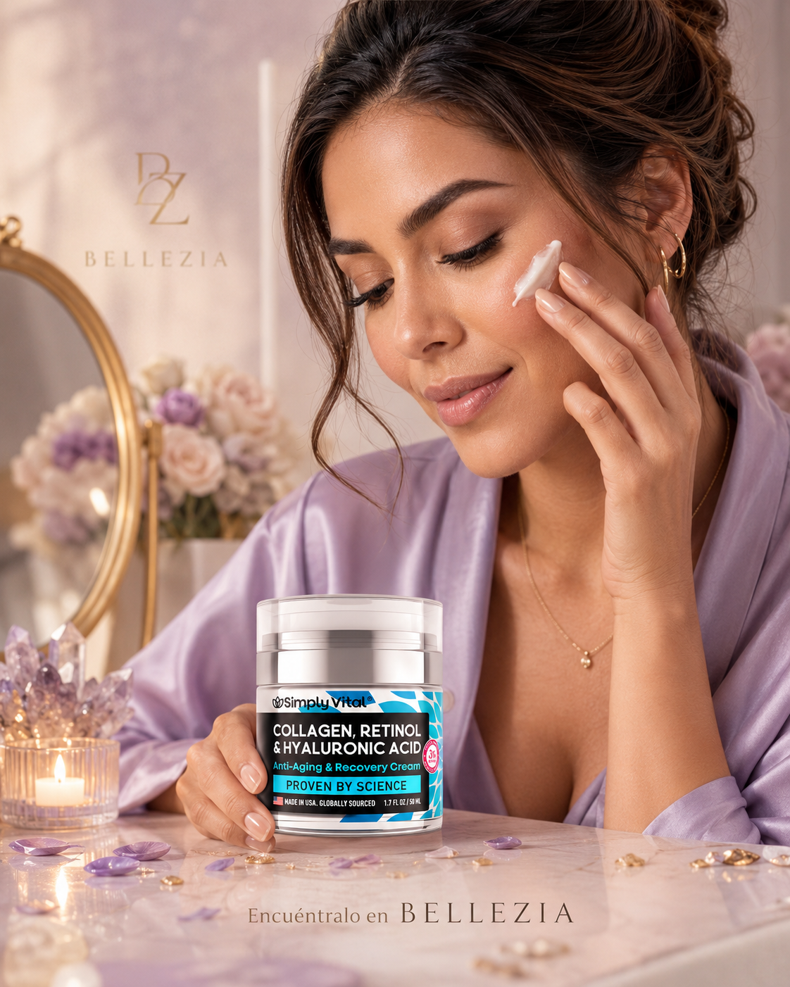 Crema Colágeno + Retinol + Ácido Hialurónico | Bellezia