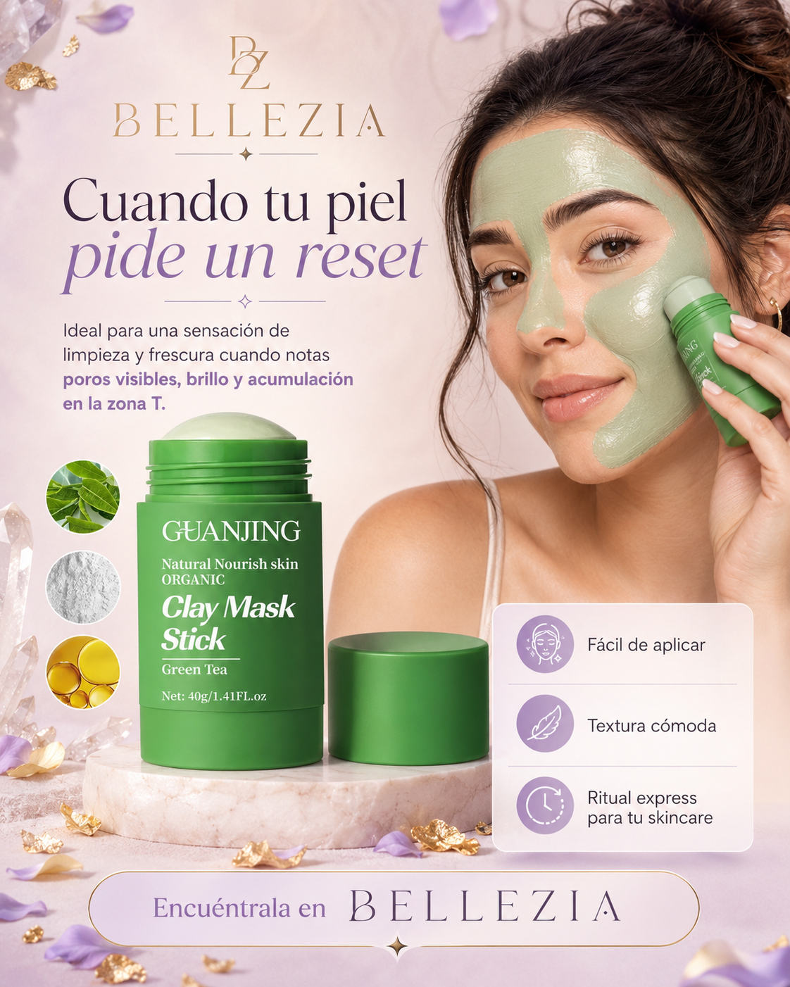 Mascarilla en Stick de Té Verde | Bellezia