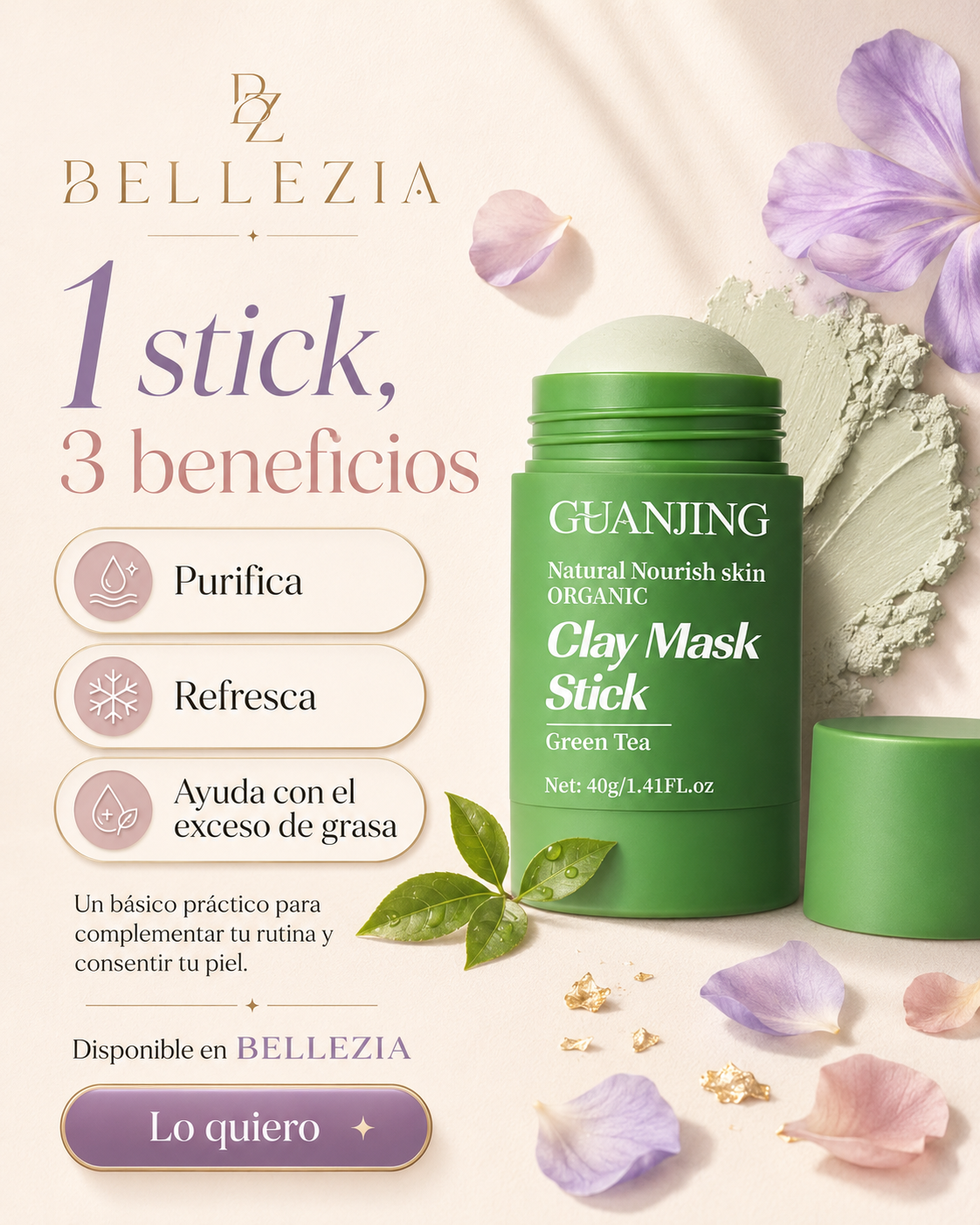 Mascarilla en Stick de Té Verde | Bellezia
