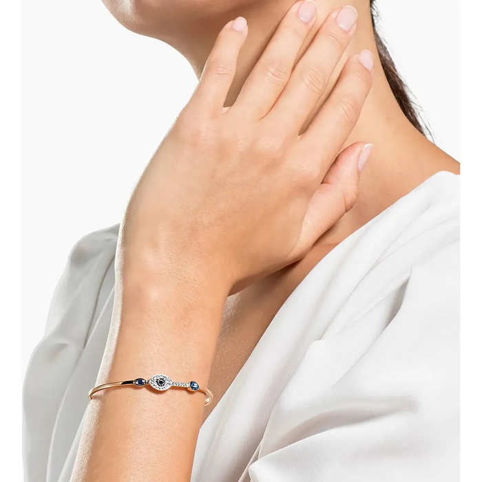 Pulsera Evil Eye Azul Oro Rosa con Cristales | Swarovski