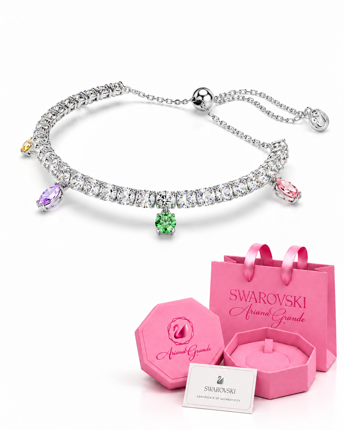 Pulsera Tennis Ariana Grande x Swarovski Lila | Acabado en Rodio