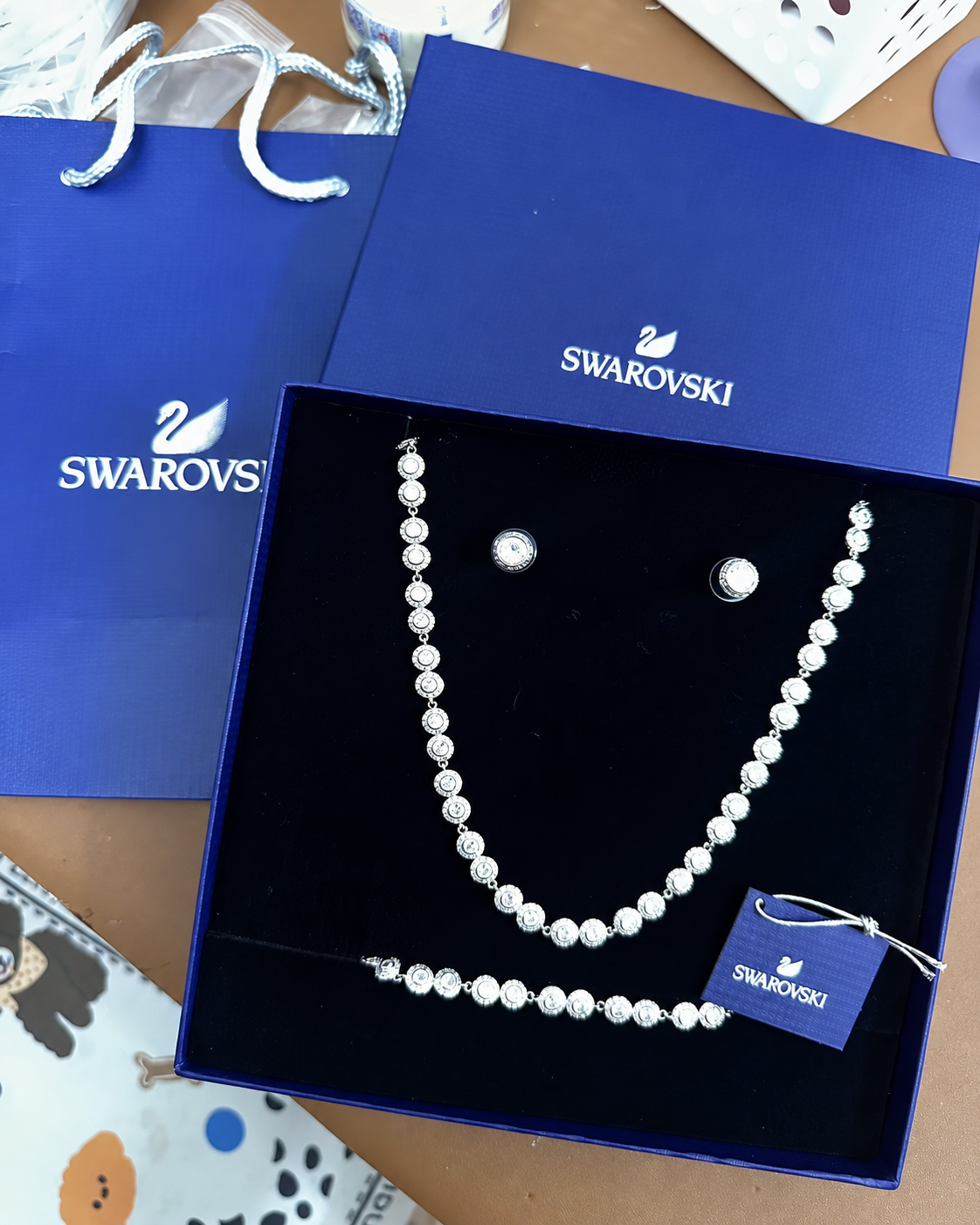 Set Swarovski Angelic - 3 Tonos Disponibles  — Collar, Pulsera y Aretes