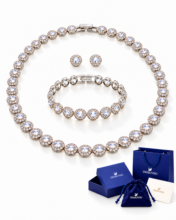Set Swarovski Angelic - 3 Tonos Disponibles  — Collar, Pulsera y Aretes