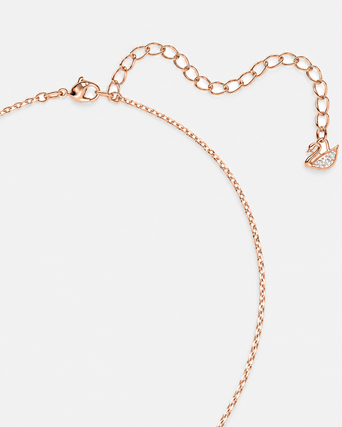Collar Cisne Negro Swarovski en Oro Rosa