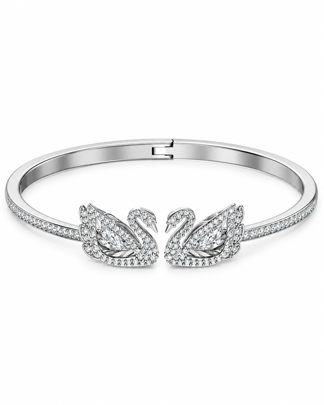 Pulsera Doble Cisne Plateada con Cristales | Swarovski