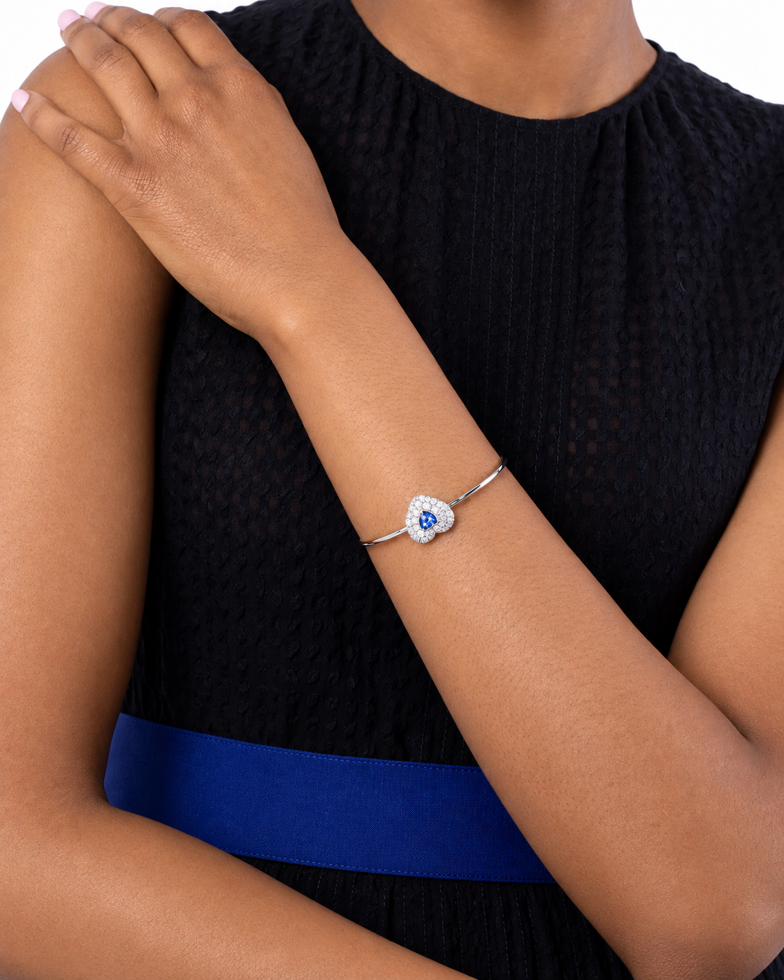 Pulsera Hyperbola Corazón Azul con Cristales | Swarovski