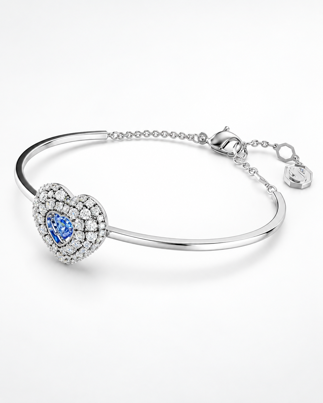 Pulsera Hyperbola Corazón Azul con Cristales | Swarovski