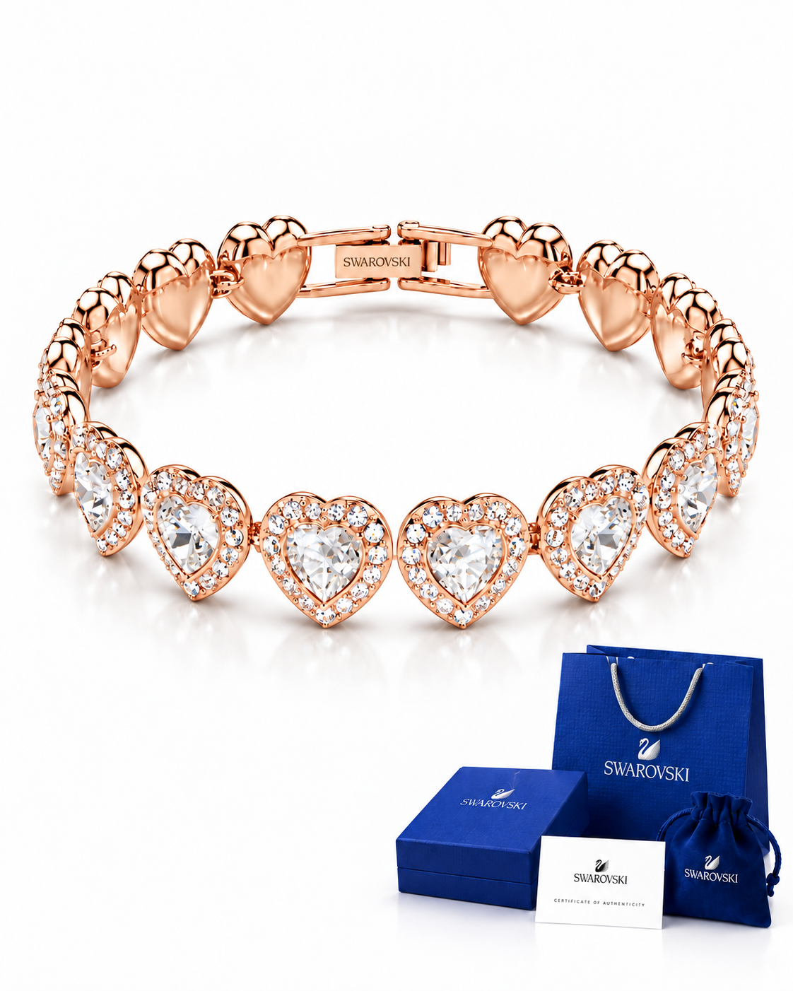 Pulsera Swarovski Tennis Corazones Ariana Grande | 3 Tonos