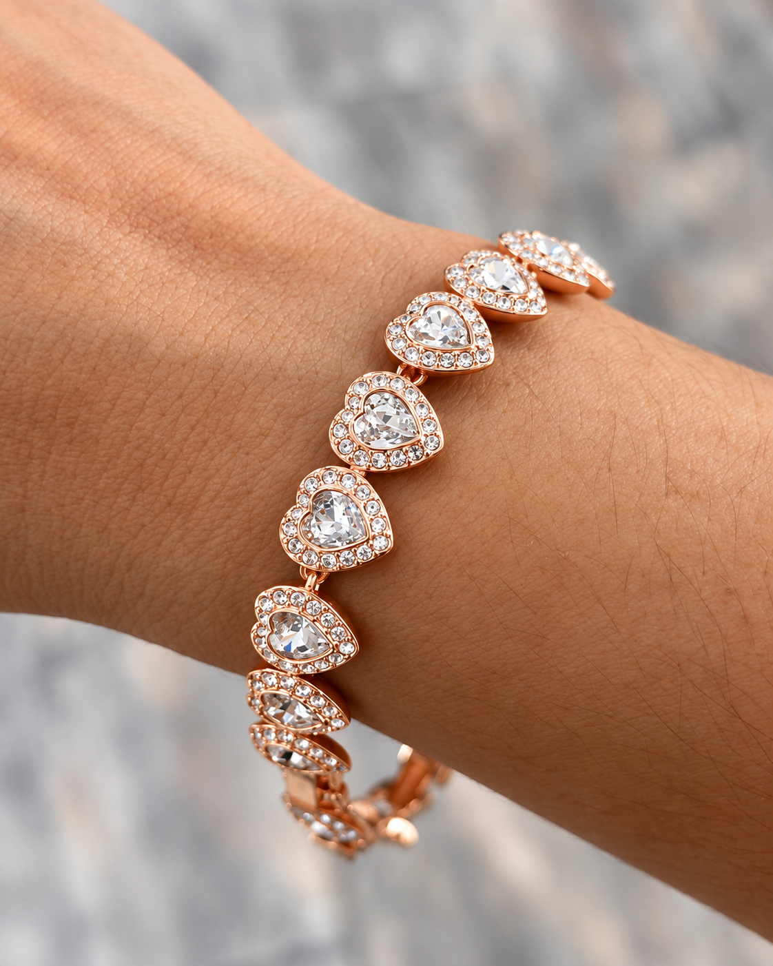 Pulsera Swarovski Tennis Corazones Ariana Grande | 3 Tonos