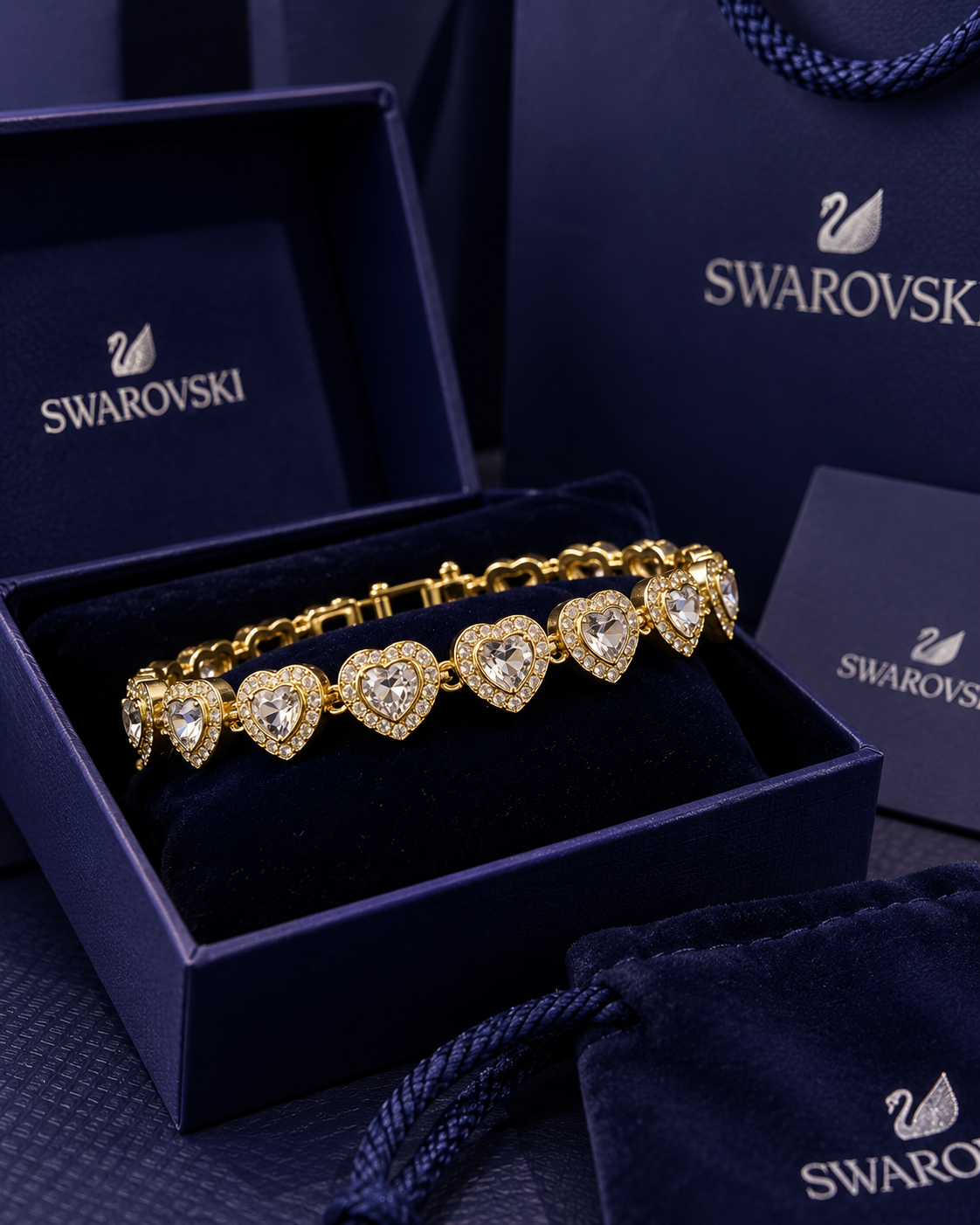 Pulsera Swarovski Tennis Corazones Ariana Grande | 3 Tonos