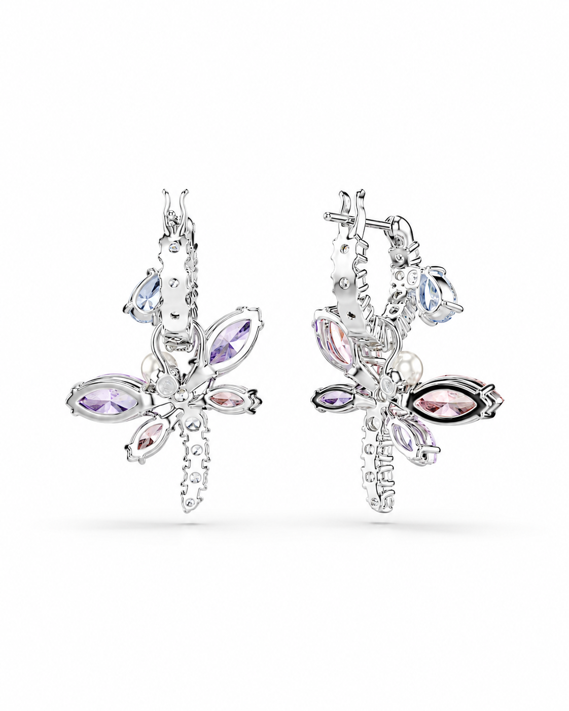 Aretes Swarovski Libélula Multicolor con Cristales | Caja Rosa Ariana Grande